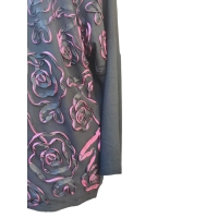 Bluzka wieczorowa - czarna koronka z haftowanymi kwiatami